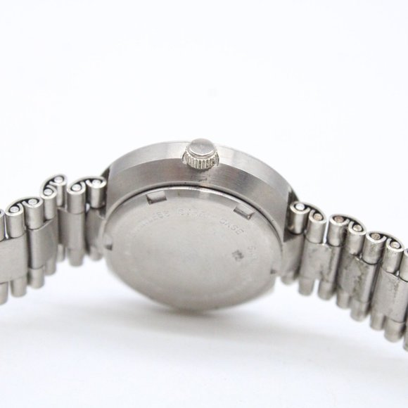 J.B Champion Watch Womens Silver Tone Stainless Steel Classic Black Dial Rare - Picture 8 of 8